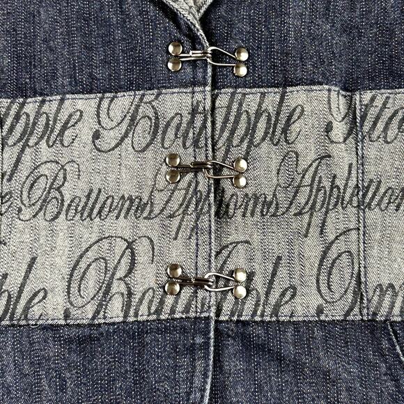 Apple Bottoms Y2K Logo Blue Denim Jean Blazer Jacket Sz M y2kfashion hip hop - Picture 7 of 9